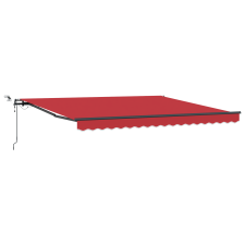 vidaXL Automatikus Behúzható Napellenző LED-del Piros 400x300 cm (3330694) kerti bútor