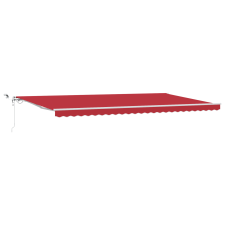vidaXL Automatikus Behúzható Napellenző LED-del Piros 600x350 cm (3331792) kerti bútor