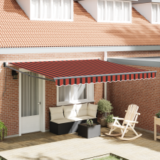 vidaXL Automatikus Behúzható Napellenző Sárga és Narancssárga 400x350 cm kerti bútor