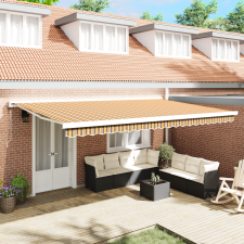 vidaXL Automatikus Behúzható Napernyő Csíkos 500x300 cm kerti bútor