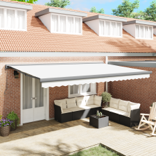 vidaXL Automatikus behúzható napernyő fehér 500x300 cm kerti bútor