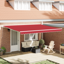 vidaXL Automatikus Behúzható Napernyő Piros 450x350 cm kerti bútor