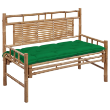 vidaXL bambusz kerti pad párnával 120 cm kerti bútor