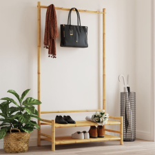 vidaXL Bambusz ruhaállvány polcokkal 103 x 40 x 183 cm bútor