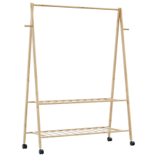 vidaXL bambusz ruhaállvány polcokkal és kerekekkel 132x45,5x155,5 cm bútor