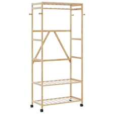vidaXL bambusz ruhaállvány polcokkal és kerekekkel 90x40x179,5 cm bútor