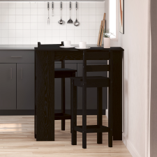 vidaXL Bárasztal Polccal - Fekete Tölgy, 102x50x103.5 cm, Műanyagból készült bútor