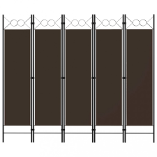 vidaXL barna 5 paneles paraván 200 x 180 cm bútor