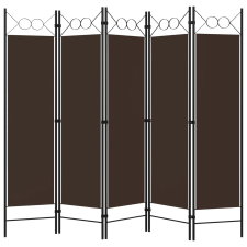 vidaXL barna 5 paneles paraván 200 x 180 cm (320708) bútor