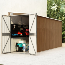 vidaXL Barna acél falhoz erősíthető kerti fészer 118 x 382 x 178 cm kerti tárolás