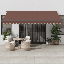 vidaXL barna automata behúzható napellenző 450 x 350 cm kerti bútor