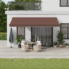 vidaXL barna automata kihúzható LED-es napellenző 500x350 cm kerti bútor