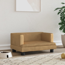 vidaXL barna bársony kutyaágy 60 x 40 x 30 cm szállítóbox, fekhely kutyáknak