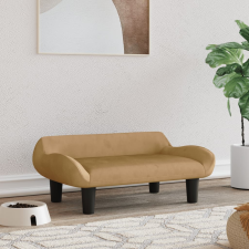 vidaXL barna bársony kutyaágy 70 x 40 x 24 cm szállítóbox, fekhely kutyáknak