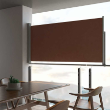 vidaXL barna behúzható oldalsó teraszi napellenző 120 x 300 cm kerti bútor