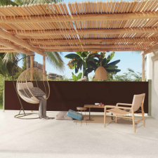 vidaXL barna behúzható oldalsó terasznapellenző 117 x 600 cm kerti bútor