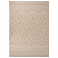 vidaXL Barna csíkos lapos szövésű kültéri szőnyeg 120 x 170 cm lakástextília