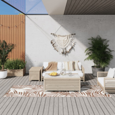 vidaXL barna és fehér megfordítható kültéri szőnyeg 80x250 cm lakástextília