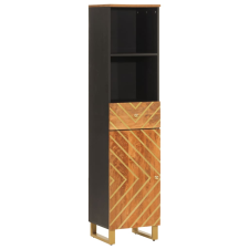 vidaXL barna és fekete tömör mangófa fürdőszobaszekrény 38x33,5x160 cm (356805) fürdőszoba bútor