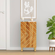 vidaXL barna és fekete tömör mangófa kisszekrény 40x33,5x75 cm bútor