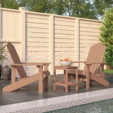 vidaXL barna HDPE kerti adirondack székek asztallal kerti bútor