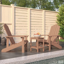 vidaXL barna HDPE kerti adirondack székek asztallal kerti bútor