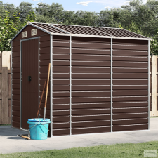 vidaXL Barna horganyzott acél kerti fészer 191 x 215 x 198 cm kerti tárolás