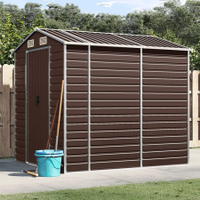 vidaXL barna horganyzott acél kerti fészer 191 x 215 x 198 cm kerti tárolás