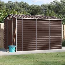 vidaXL barna horganyzott acél kerti fészer 191 x 300 x 198 cm kerti tárolás