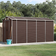 vidaXL Barna horganyzott acél kerti fészer 191 x 385 x 198 cm kerti tárolás