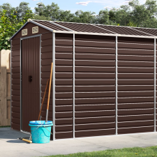 vidaXL barna horganyzott acél kerti fészer 191 x 895 x 198 cm kerti tárolás