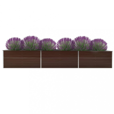 vidaXL barna horganyzott acél kerti magaságyás 480 x 80 x 45 cm kerti tárolás