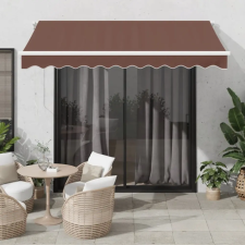 vidaXL barna kézzel kihúzható LED-es napellenző 300 x 250 cm kerti bútor