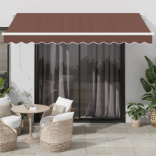 vidaXL barna kézzel kihúzható LED-es napellenző 350 x 250 cm kerti bútor