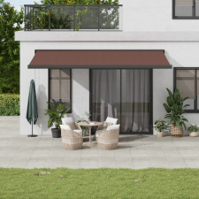 vidaXL barna kézzel kihúzható napellenző 500 x 300 cm kerti bútor