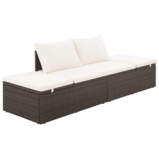 vidaXL barna kültéri polyrattan heverő 195 x 60 x 60 cm kerti bútor