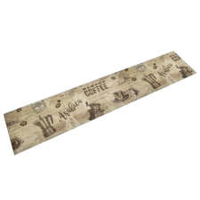 vidaXL Barna mosható coffee feliratos bársony konyhaszőnyeg 60x300 cm lakástextília