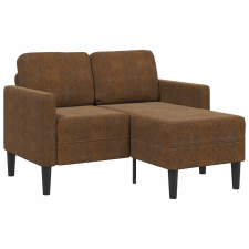 vidaXL barna műbőr 2 üléses kanapé L-alakú kanapéval 125 cm (4107088) bútor