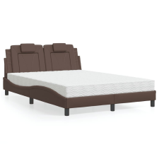 vidaXL barna műbőr ágy matraccal 140 x 190 cm ágy és ágykellék