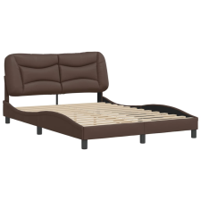 vidaXL barna műbőr ágykeret fejtámlával 120 x 200 cm (3207990) ágy és ágykellék