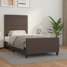 vidaXL barna műbőr ágykeret fejtámlával 90 x 200 cm ágy és ágykellék