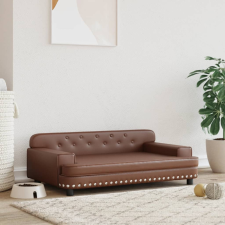 vidaXL barna műbőr kutyaágy 90 x 53 x 30 cm szállítóbox, fekhely kutyáknak