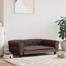vidaXL barna műbőr kutyaágy 95x55x30 cm szállítóbox, fekhely kutyáknak