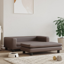 vidaXL barna műbőr kutyaágy hosszabbítóval 100 x 50 x 30 cm szállítóbox, fekhely kutyáknak