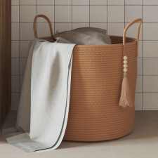 vidaXL barna pamut tárolókosár Ø40 x 35 cm bútor