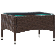 vidaXL barna polyrattan dohányzóasztal 60 x 40 x 36 cm kerti bútor