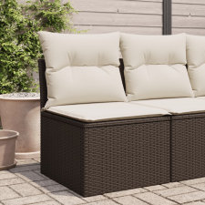 vidaXL barna polyrattan karfa nélküli kerti kanapé párnával kerti bútor