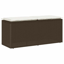 vidaXL barna polyrattan kerti pad párnával 110x40x44 cm kerti bútor