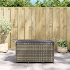 vidaXL barna polyrattan kerti pad párnával 116 x 46 x 57 cm kerti bútor