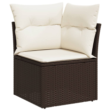 vidaXL barna polyrattan kerti sarokkanapé párnákkal (366216) kerti bútor